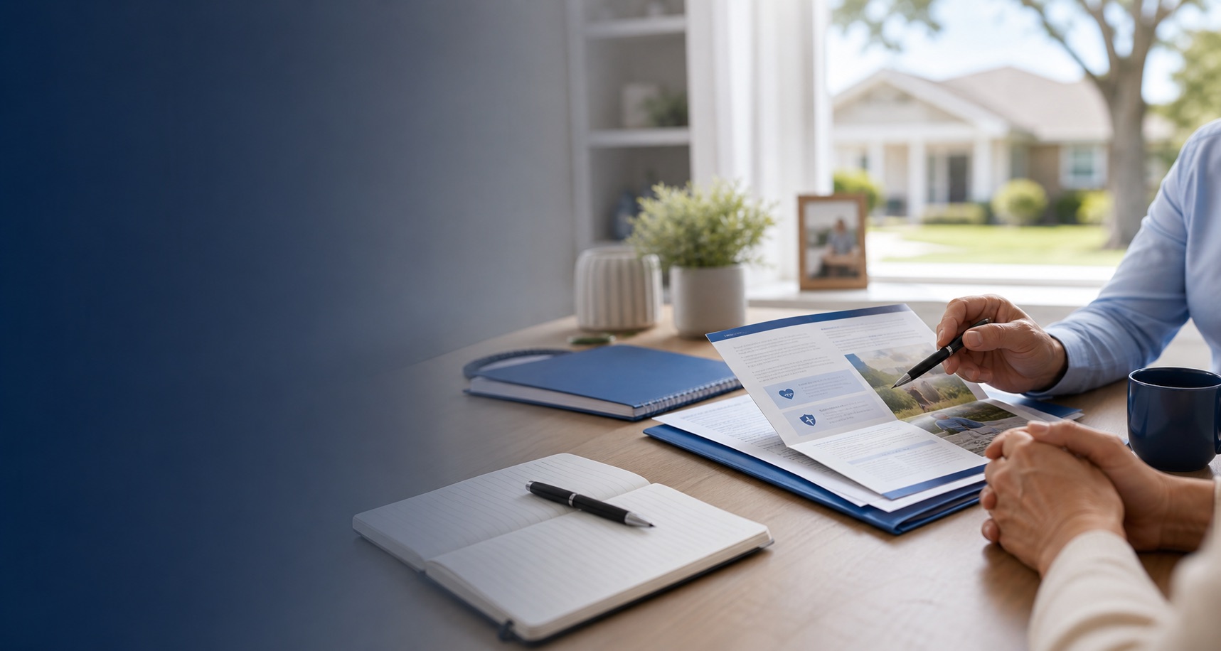 Insurance consultation materials on a professional desk